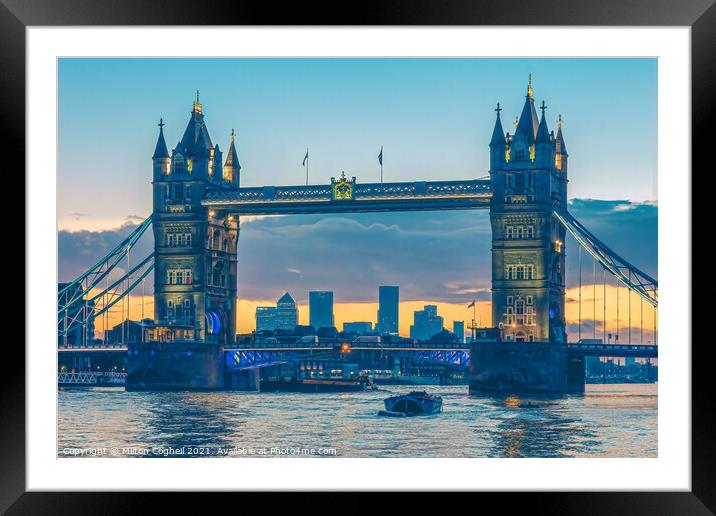 Tower Bridge Sunrise  Framed Mounted Print by Milton Cogheil