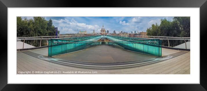 Millennium Bridge Panorama Framed Mounted Print by Milton Cogheil