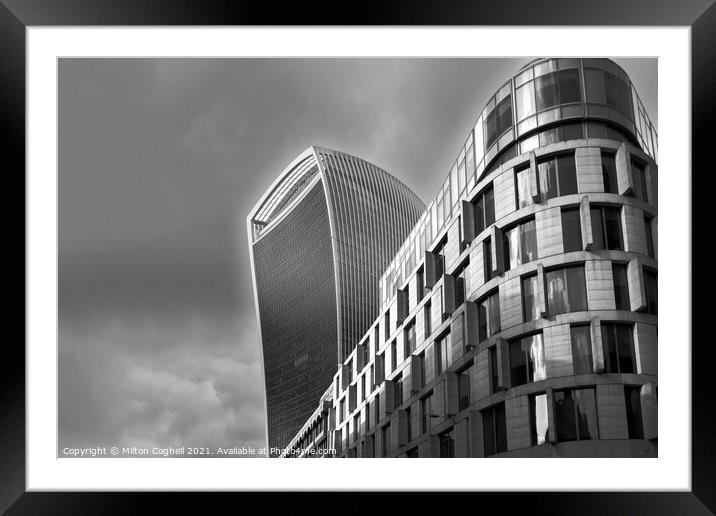 Walkie Talkie and Plantation Place South buildings Framed Mounted Print by Milton Cogheil