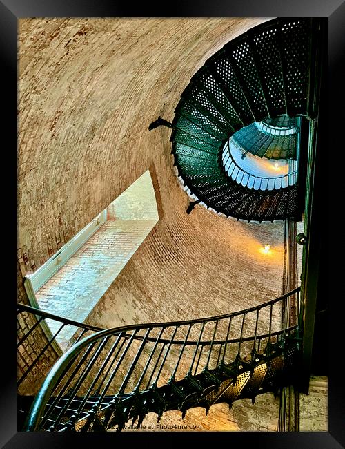 Currituck Beach Lighthouse Staircase (OBX) Framed Print by John Chase
