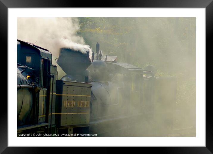 Smoky Day on the Cass Scenic Railroad Framed Mounted Print by John Chase