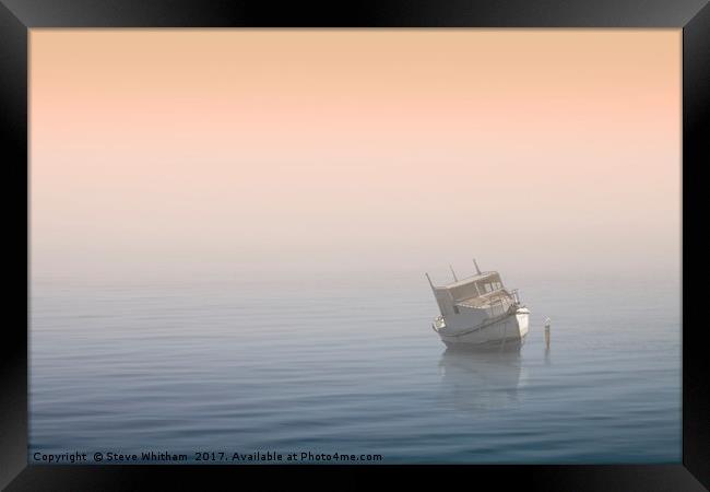 Misty Mooring. Framed Print by Steve Whitham