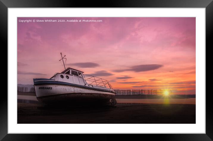 High and dry at sunset. Framed Mounted Print by Steve Whitham