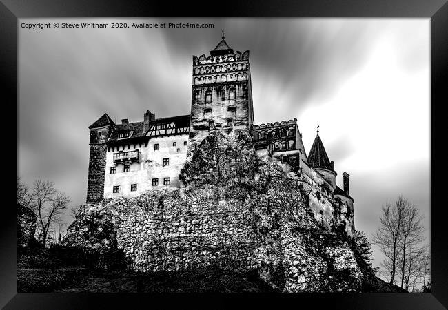 The Castle of Count Dracula.. Framed Print by Steve Whitham