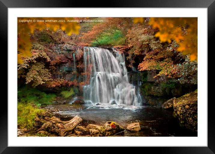 Catrake Force in the Yorkshire Dales. Framed Mounted Print by Steve Whitham