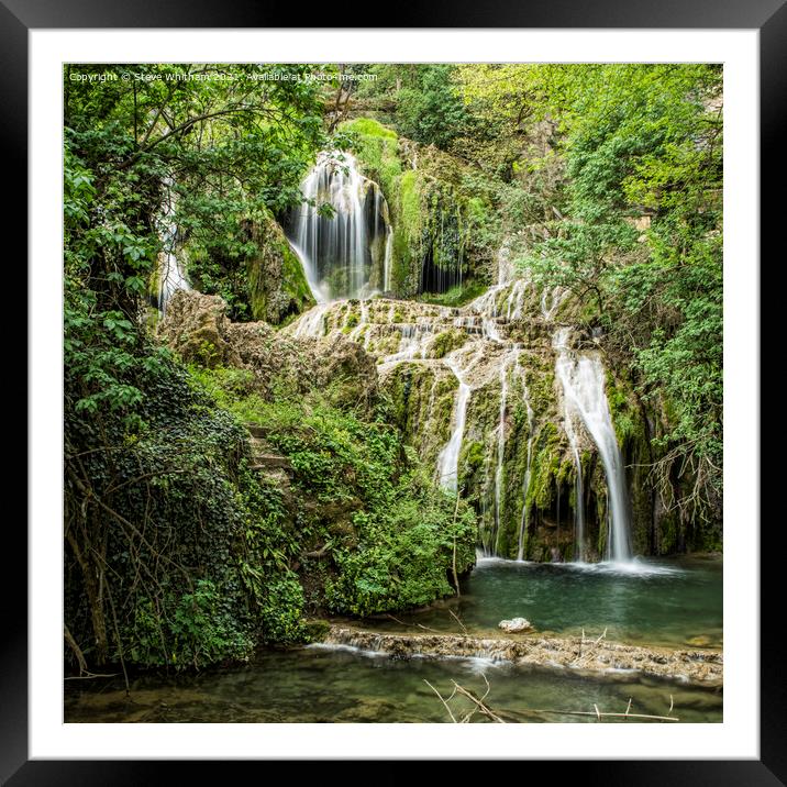 The Top Waterfall at Krushuna, Bulgaria. Framed Mounted Print by Steve Whitham