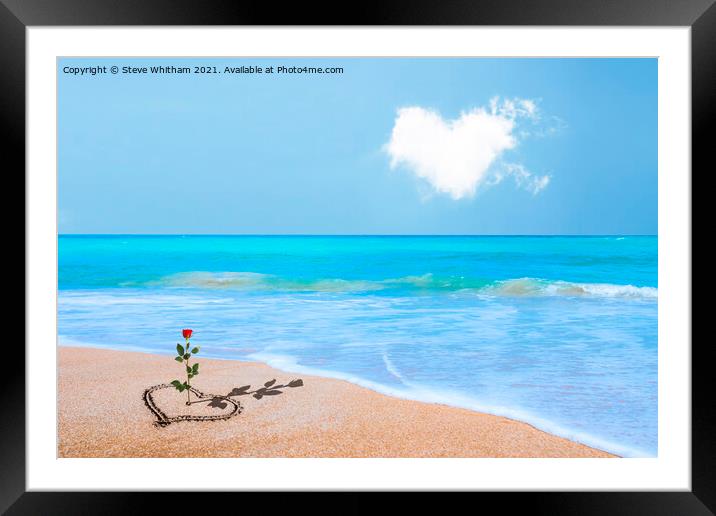 Love on a Beach. Framed Mounted Print by Steve Whitham