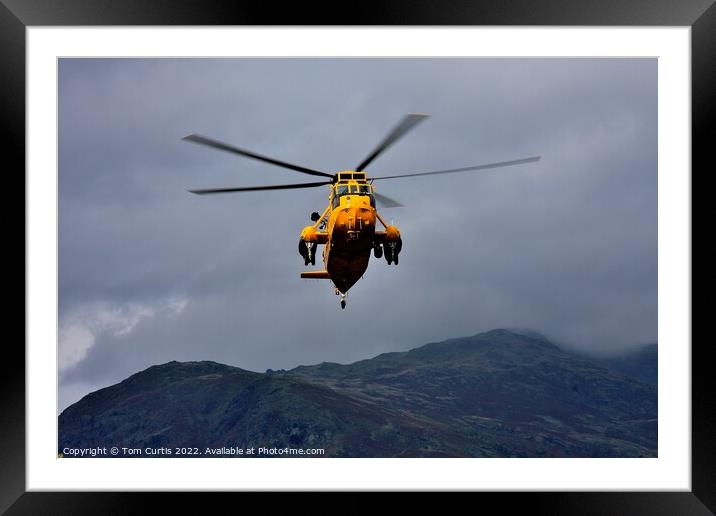Sea King Helicopter Framed Mounted Print by Tom Curtis