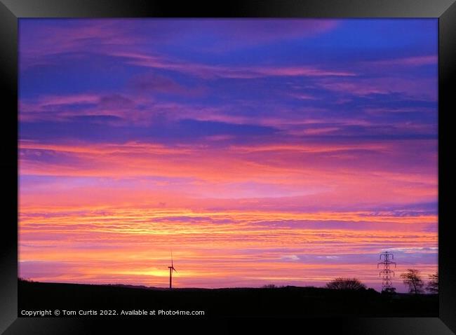 Colourful Sunrise at Cudworth Framed Print by Tom Curtis