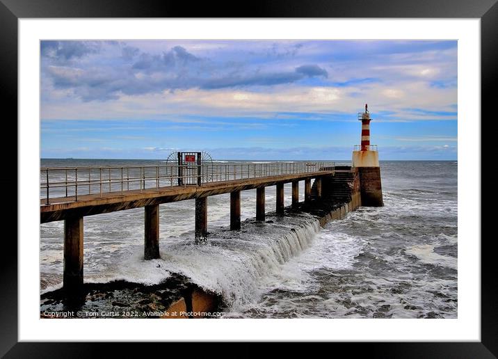 Amble Pier Northumberland Framed Mounted Print by Tom Curtis