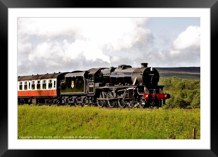 Steam Locomotive 45407 Framed Mounted Print by Tom Curtis