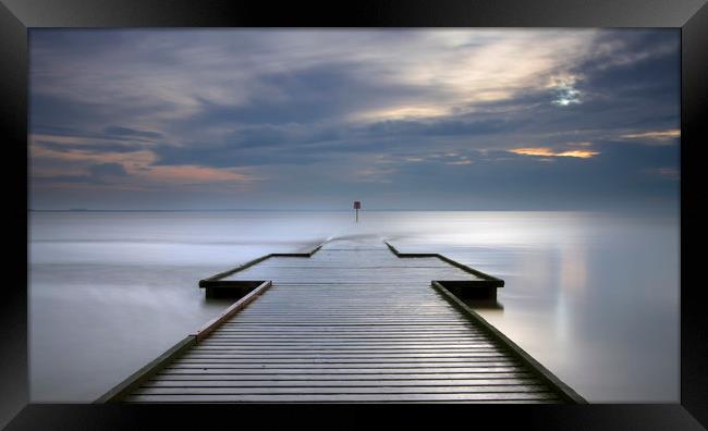 Lytham lifeboat jetty at sunset Framed Print by Colin Jarvis