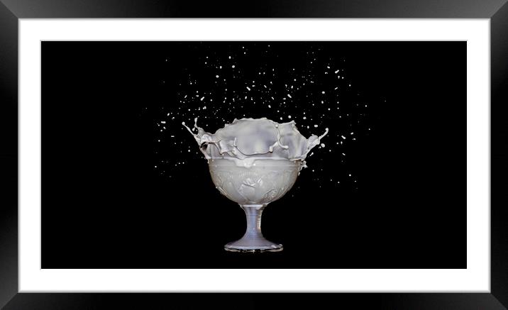 Milk Splash Framed Mounted Print by Gareth Willey
