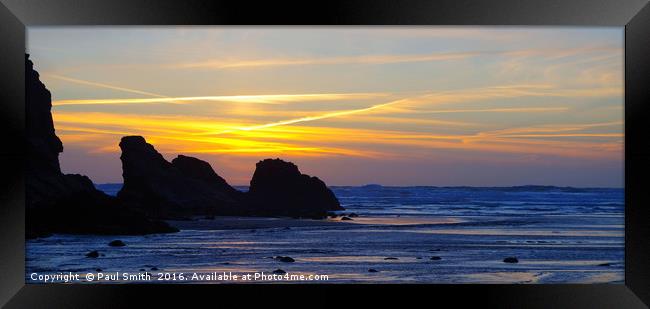 Sunset over the Beach Framed Print by Paul Smith
