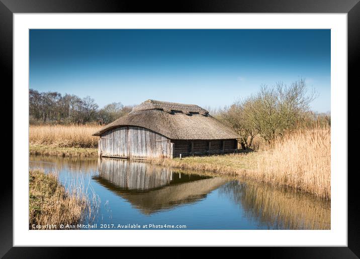 Boathouse at Hickling Broad Framed Mounted Print by Ann Mitchell