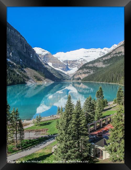 Lake Louise Banff Framed Print by Ann Mitchell