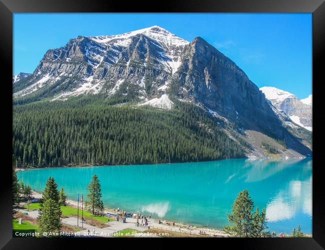 Lake Louise Banff Framed Print by Ann Mitchell