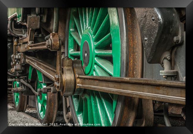 Steam Engine Wheels Framed Print by Ann Mitchell