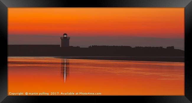 Burry Port Sunset Framed Print by martin pulling
