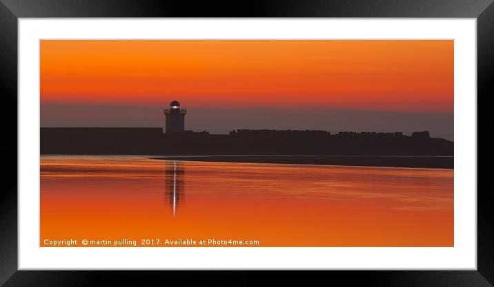 Burry Port Sunset Framed Mounted Print by martin pulling