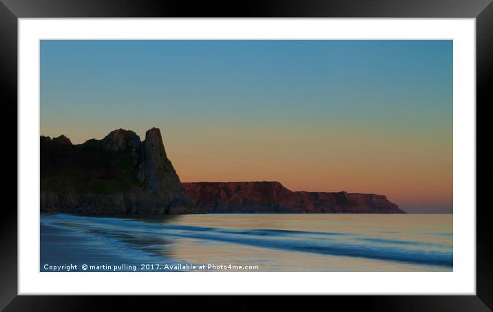 Sunrise over great tor Framed Mounted Print by martin pulling