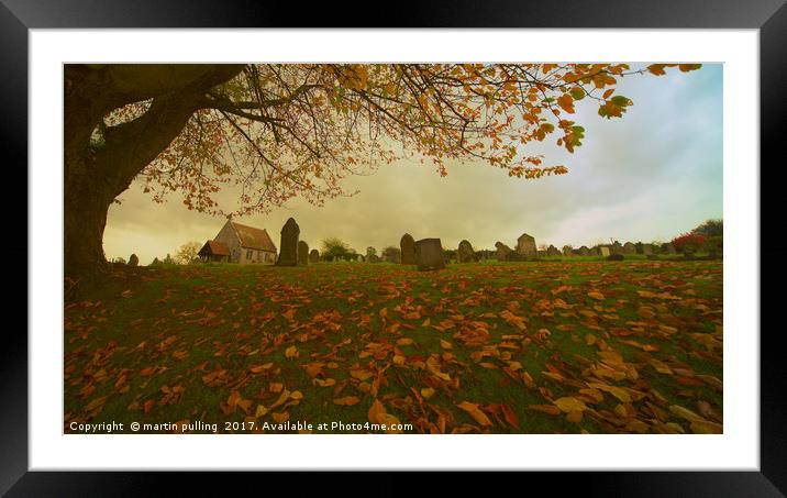 Autumn in the Graveyard Framed Mounted Print by martin pulling