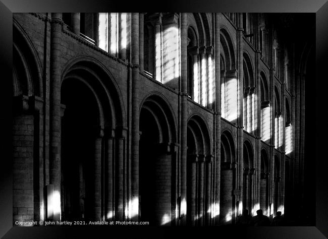 Listening in the Shadows-Ely Cathedral Framed Print by john hartley