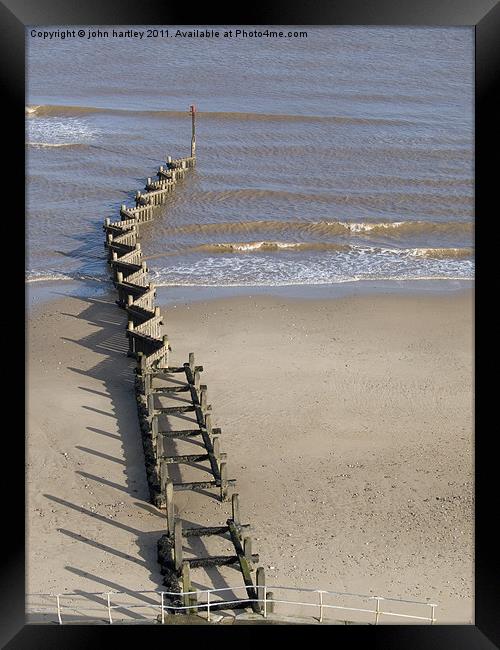  Sea Defence Beach Groyne Overstrand North Norfolk Framed Print by john hartley