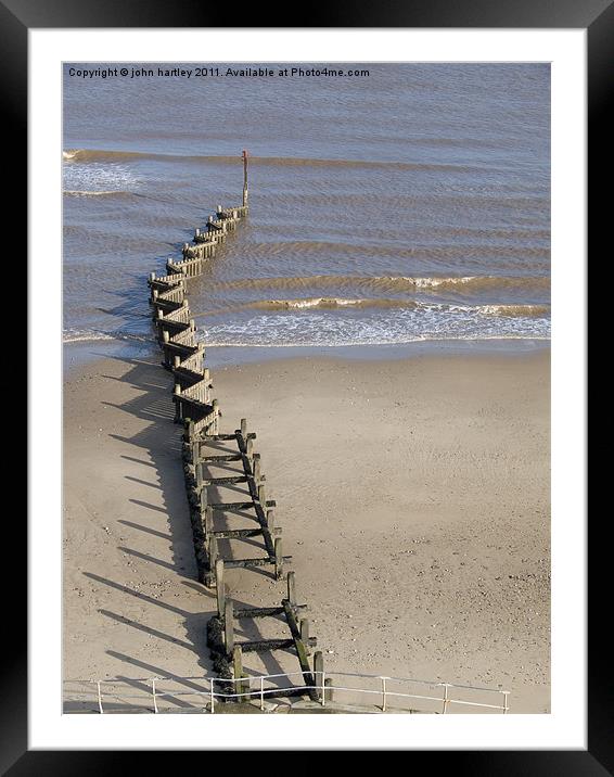  Sea Defence Beach Groyne Overstrand North Norfolk Framed Mounted Print by john hartley