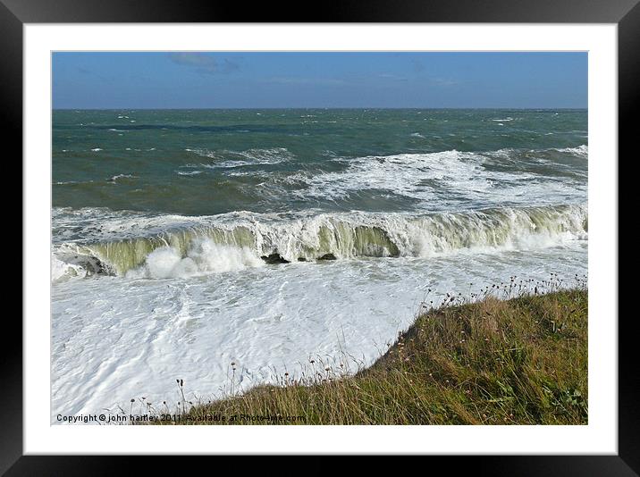 High Rollers - Stormy Sea at Weybourne Norfolk Framed Mounted Print by john hartley