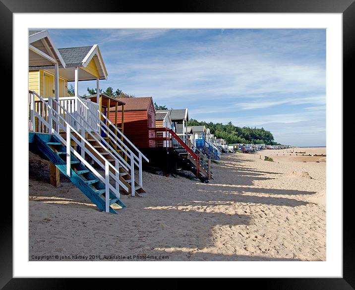 Holidays - Beach Huts Wells next the Sea North Nor Framed Mounted Print by john hartley