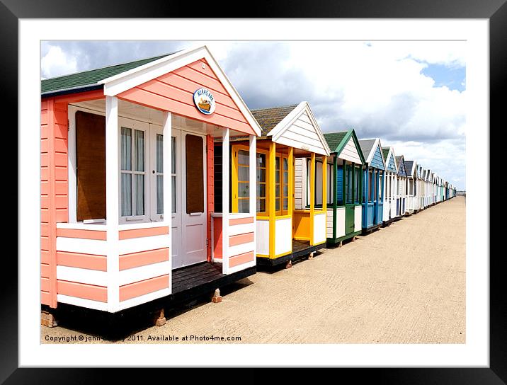  Colourfull Beach Huts at Southwold in Suffolk Framed Mounted Print by john hartley
