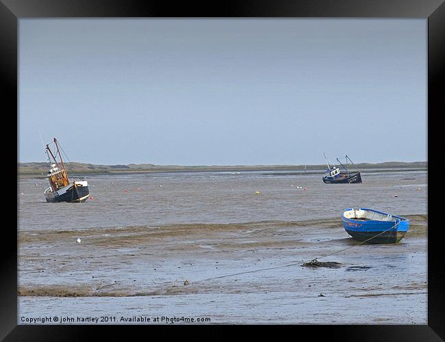 Waiting for the tide Brancaster Staithe North Norf Framed Print by john hartley