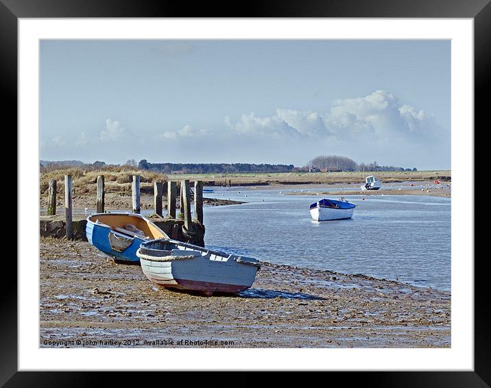 On the slipway at Burnham Overy  North Norfolk Framed Mounted Print by john hartley