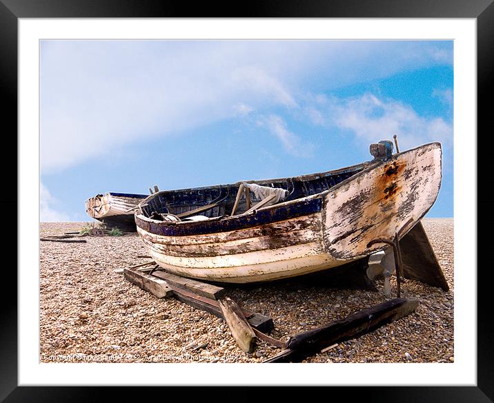 Abandoned Derelict longshore fishing boats Aldebur Framed Mounted Print by john hartley