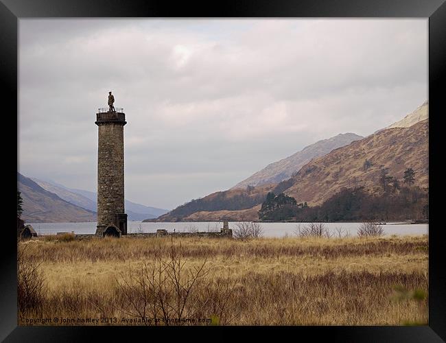  Glenfinnan  Loch Schiel -  Monument to the Jacobi Framed Print by john hartley