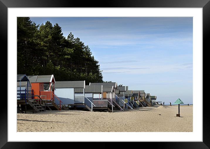 Happy Days ! Holiday Beach Huts on the Sand at Wel Framed Mounted Print by john hartley