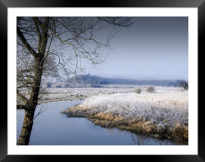 Frosty Morning by the River Wensum Norfolk Framed Mounted Print by john hartley