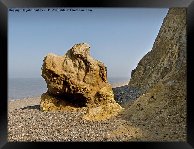 Coastal Erosion Rock Fall Weybourne Beach North No Framed Print by john hartley