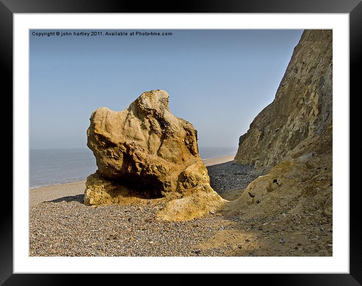 Coastal Erosion Rock Fall Weybourne Beach North No Framed Mounted Print by john hartley
