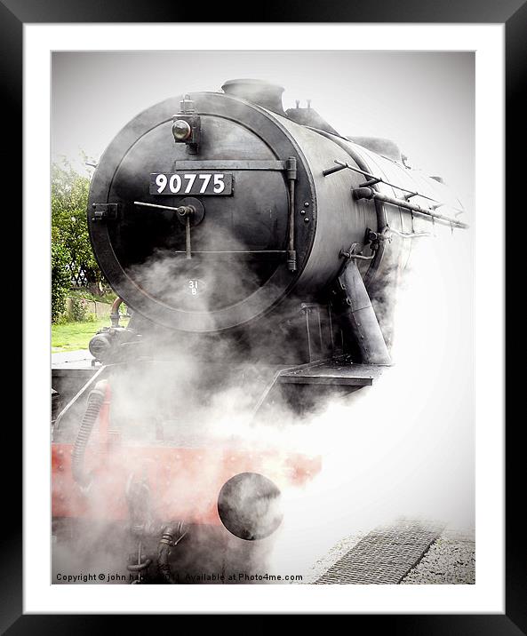 Memories of Steam Power - Locomotive in the statio Framed Mounted Print by john hartley