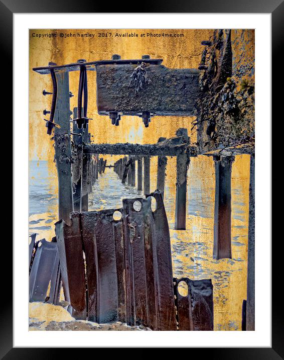 Liquid Gold! Derelict Jetty - Photo Art Composite  Framed Mounted Print by john hartley