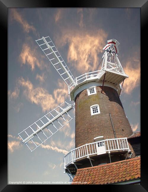 Cley Windmill Building North Norfolk Framed Print by john hartley
