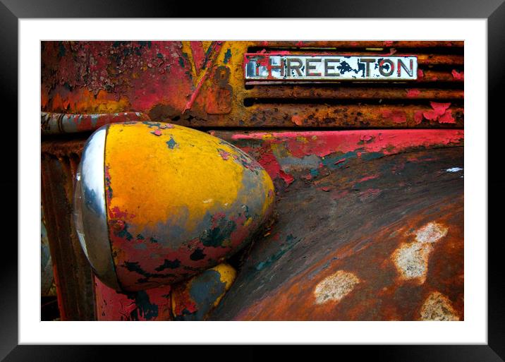 Rusty Three Ton Truck Framed Mounted Print by Roxane Bay
