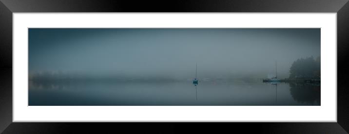 Fog lifting ... top of the bay Framed Mounted Print by Roxane Bay