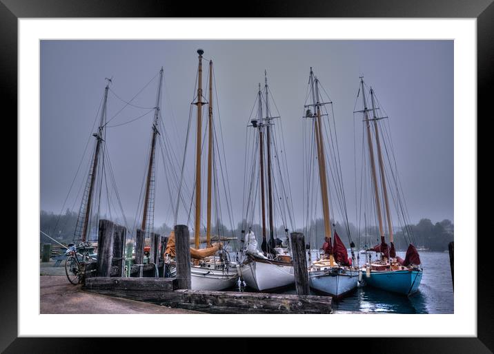 Schooners in Hubbards Cove Framed Mounted Print by Roxane Bay