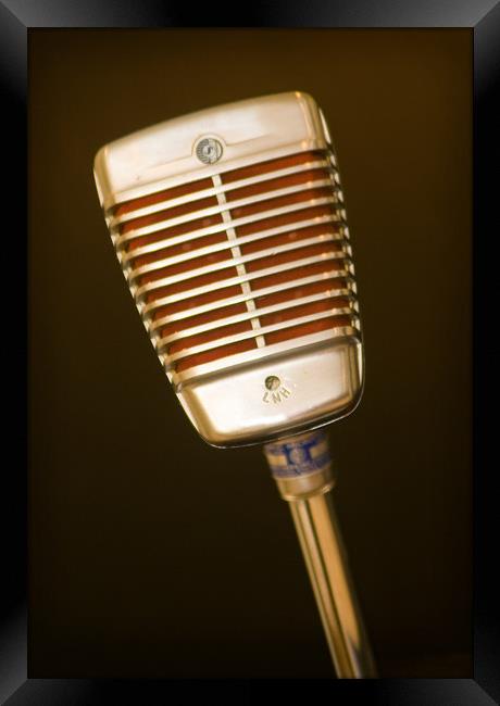 Vintage LMH Microphone Framed Print by Roxane Bay