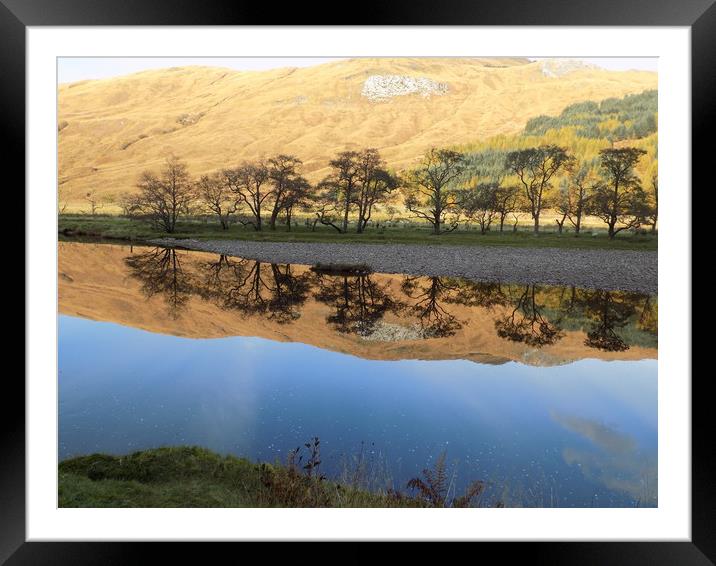 Autumn reflection at Glen Orchy Framed Mounted Print by Keith Hewitt