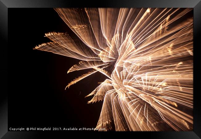 Firework long exposure Framed Print by Phil Wingfield