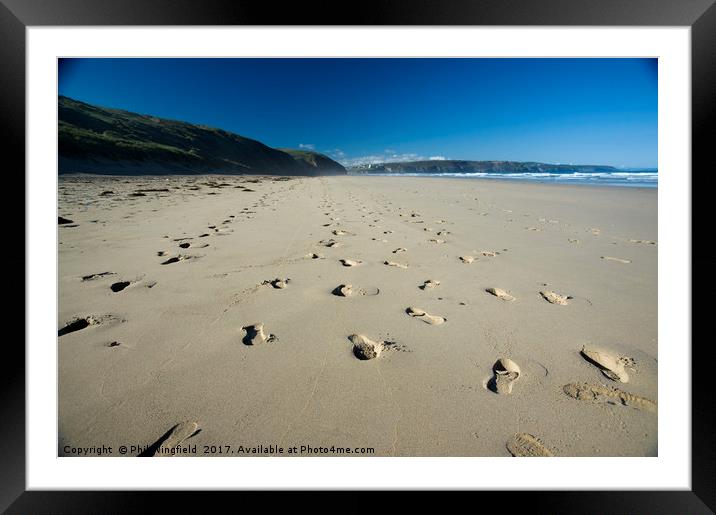 Footprints in the Sand Framed Mounted Print by Phil Wingfield